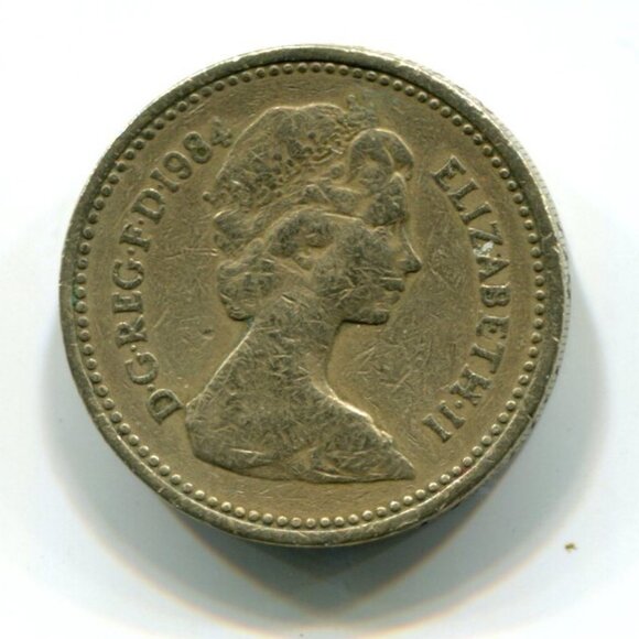 1984 Great Britain Scottish Thistle One Pound Coin (b510-5) - Picture 2 of 2